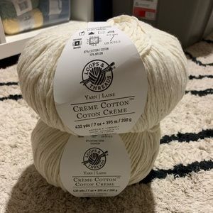 Loops & Threads Creme Cotton - Cream 2 Skeins